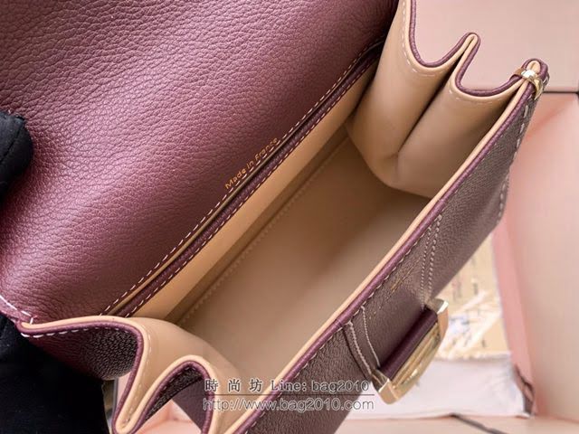 DELVAUX女包 Brillant系列手袋 原廠牛皮 德爾沃女手提包 女手拎包 Delvaux單肩斜挎包 DF0020手縫胭波爾多酒紅  fcs1376